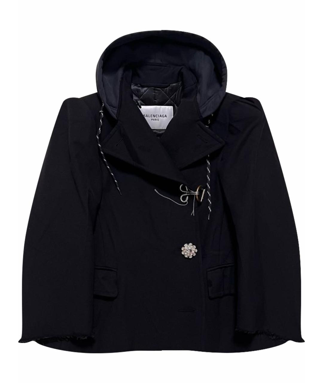 BALENCIAGA Черная шерстяная куртка, фото 1