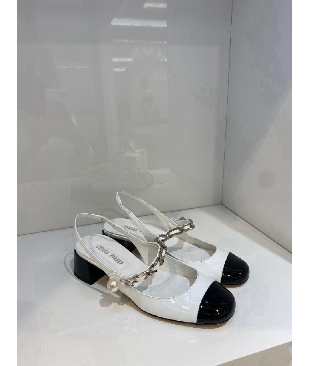 MIU MIU Белые туфли из лакированной кожи, фото 6