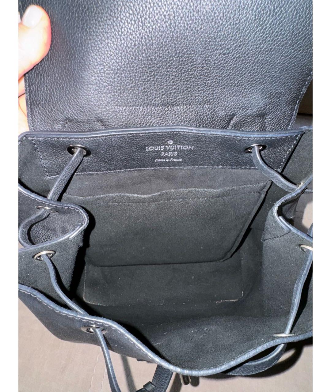 LOUIS VUITTON Черный кожаный рюкзак, фото 3