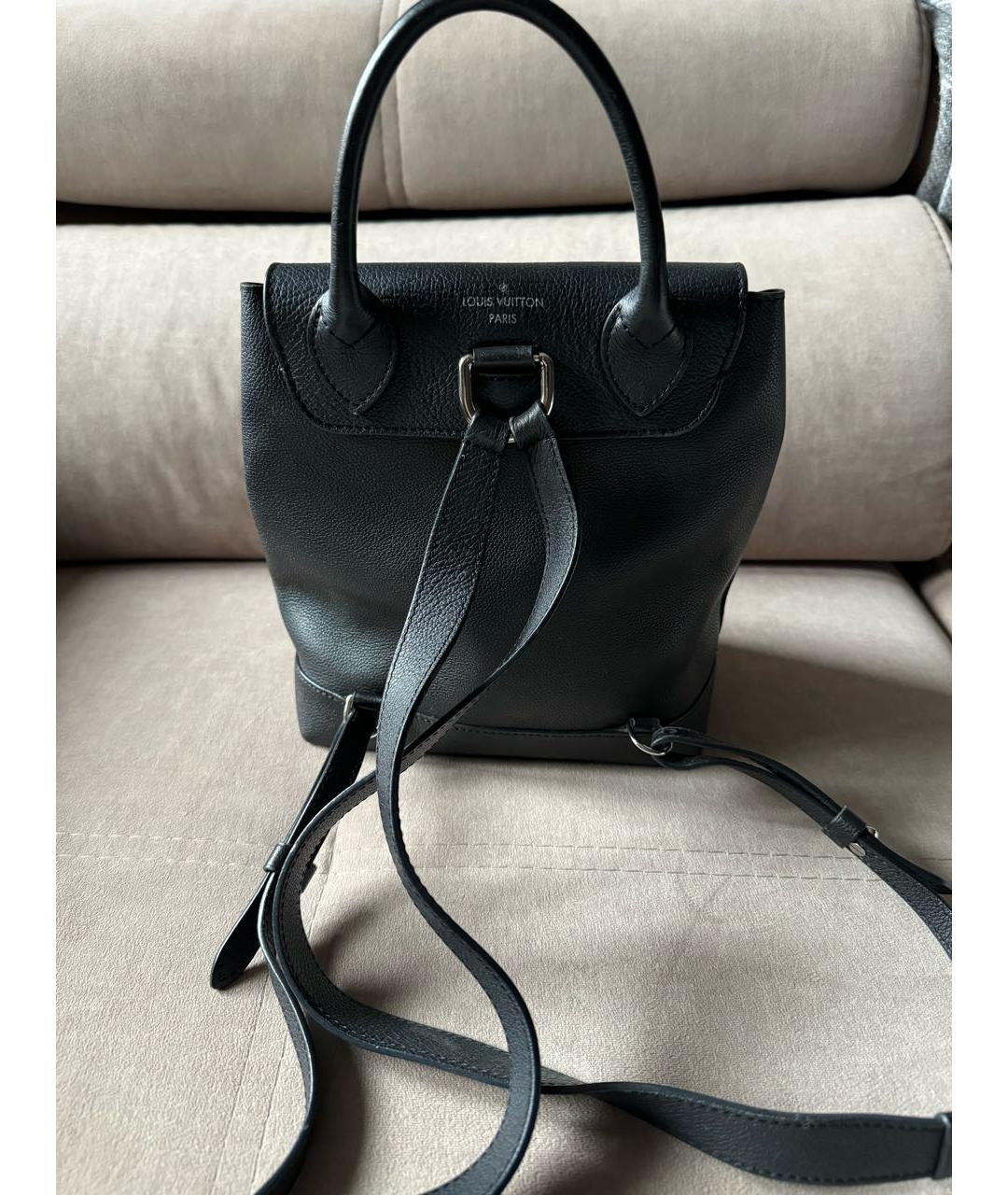LOUIS VUITTON Черный кожаный рюкзак, фото 2