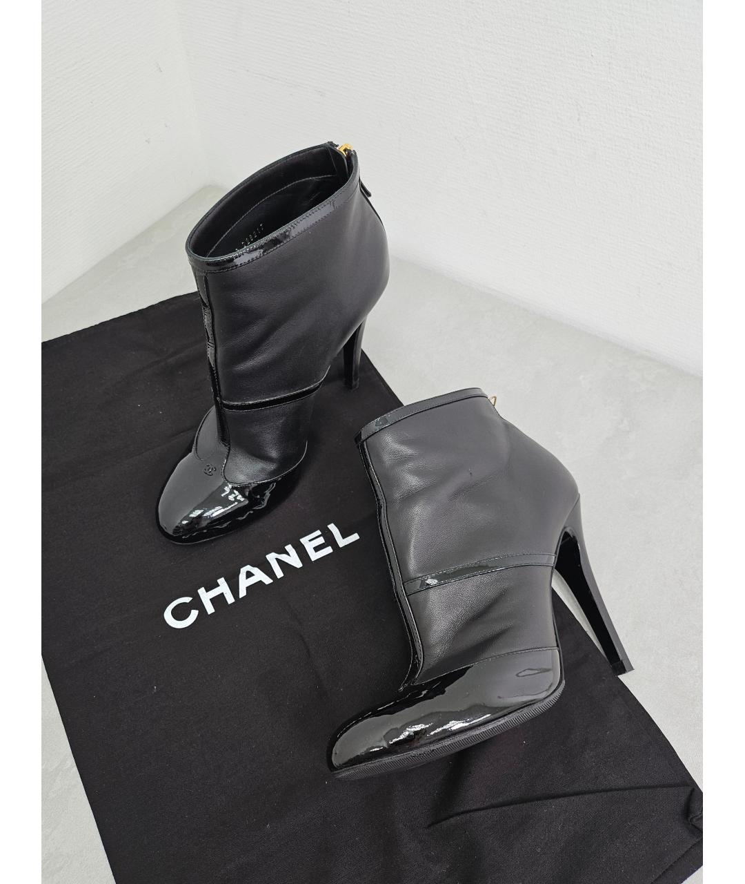 CHANEL Черные кожаные ботильоны, фото 7