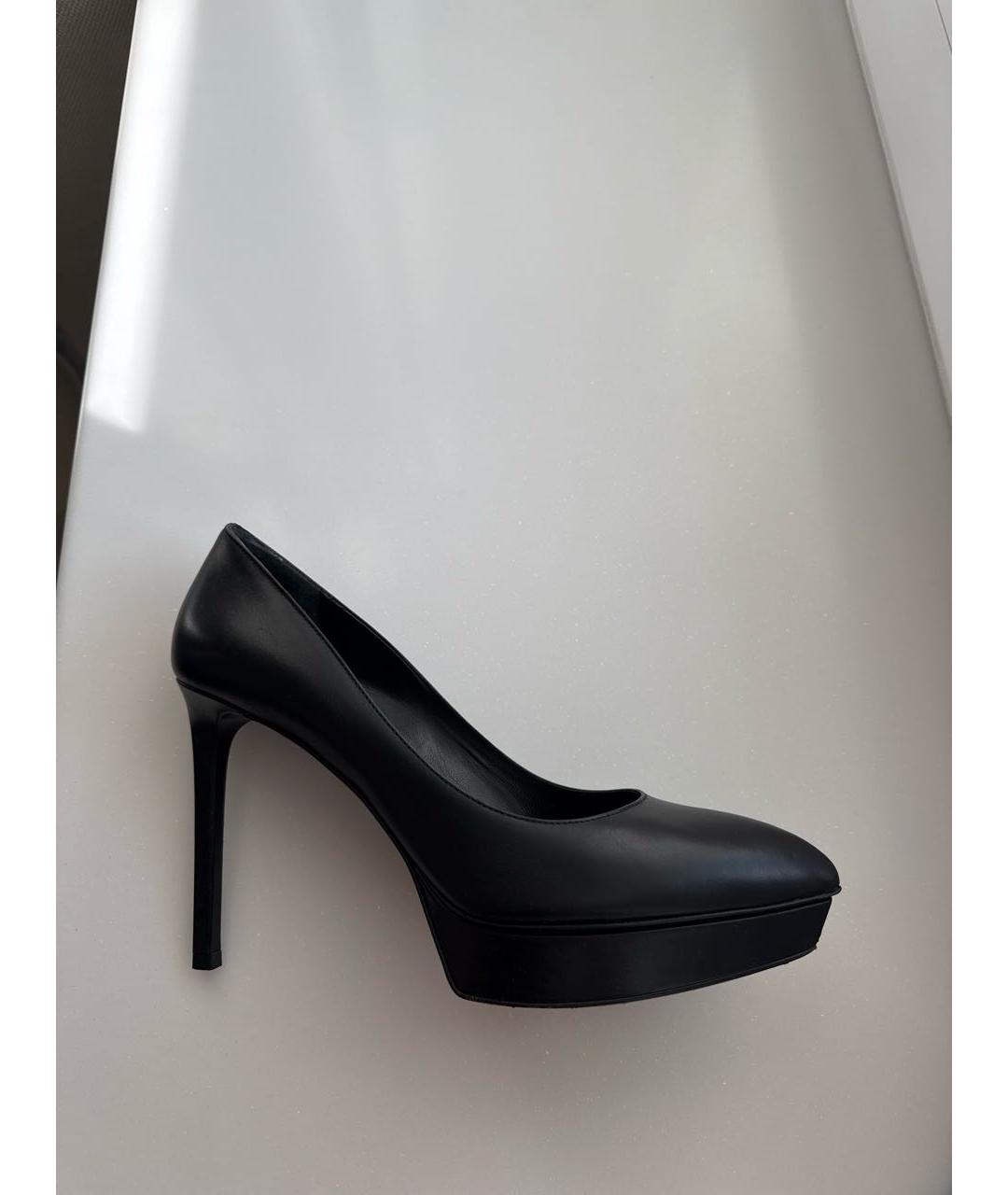 SAINT LAURENT Черные кожаные туфли, фото 8