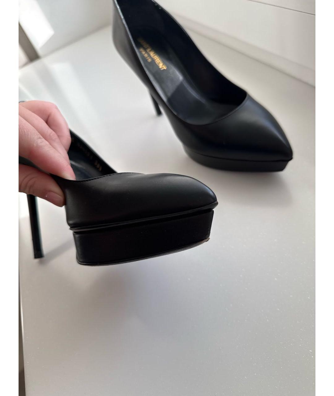 SAINT LAURENT Черные кожаные туфли, фото 7