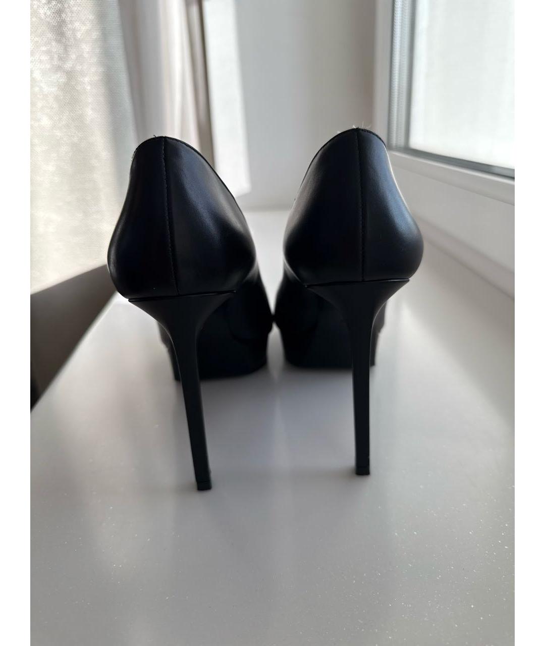 SAINT LAURENT Черные кожаные туфли, фото 4