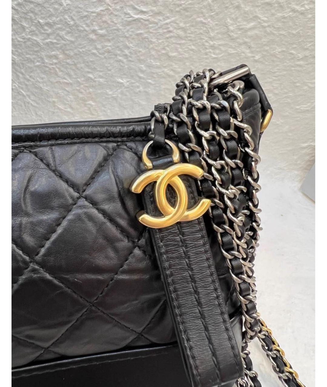 CHANEL Черная кожаная сумка через плечо, фото 6