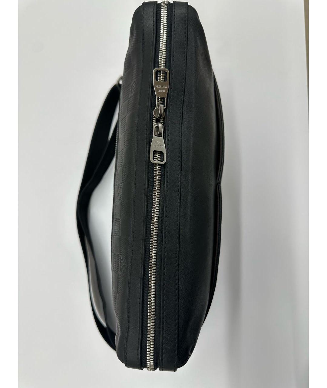 LOUIS VUITTON Черная кожаная сумка на плечо, фото 7