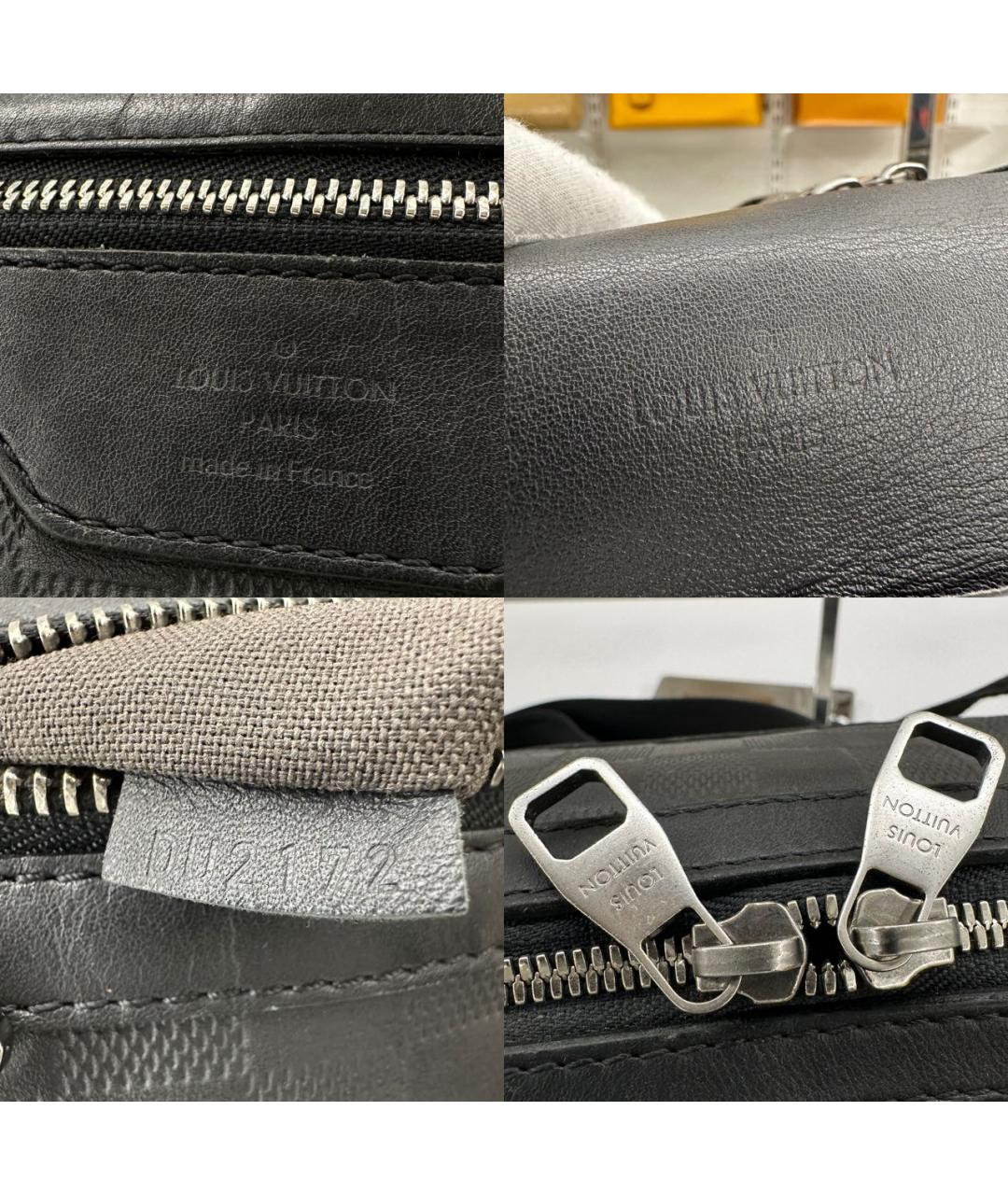 LOUIS VUITTON Черная кожаная сумка на плечо, фото 8