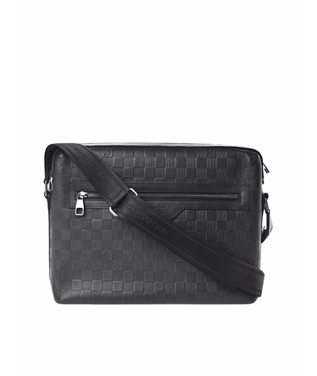 LOUIS VUITTON Черная кожаная сумка на плечо, фото 1