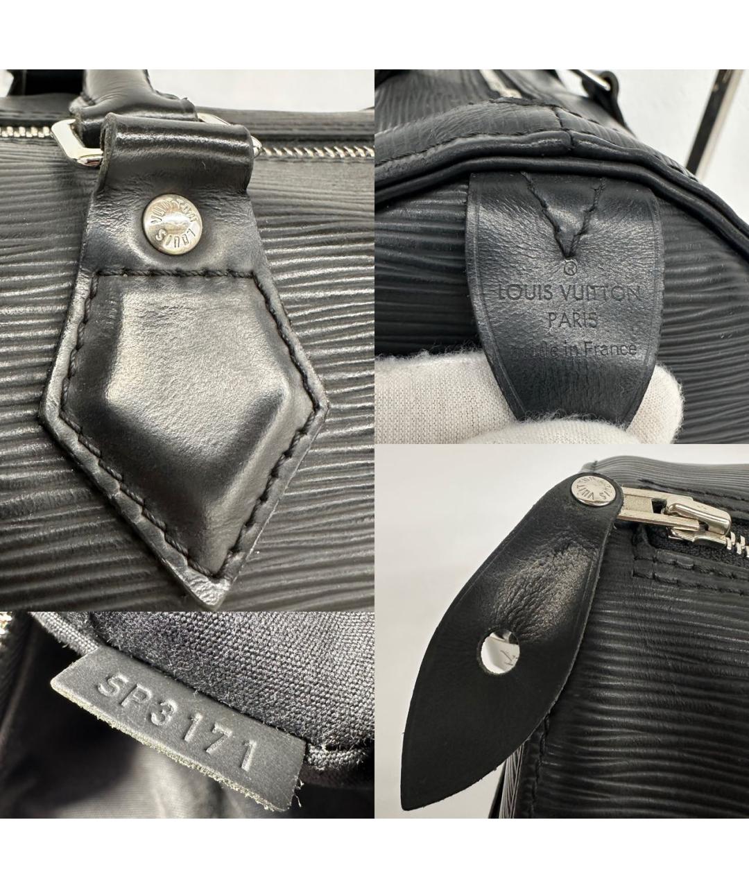 LOUIS VUITTON Черная кожаная дорожная/спортивная сумка, фото 5