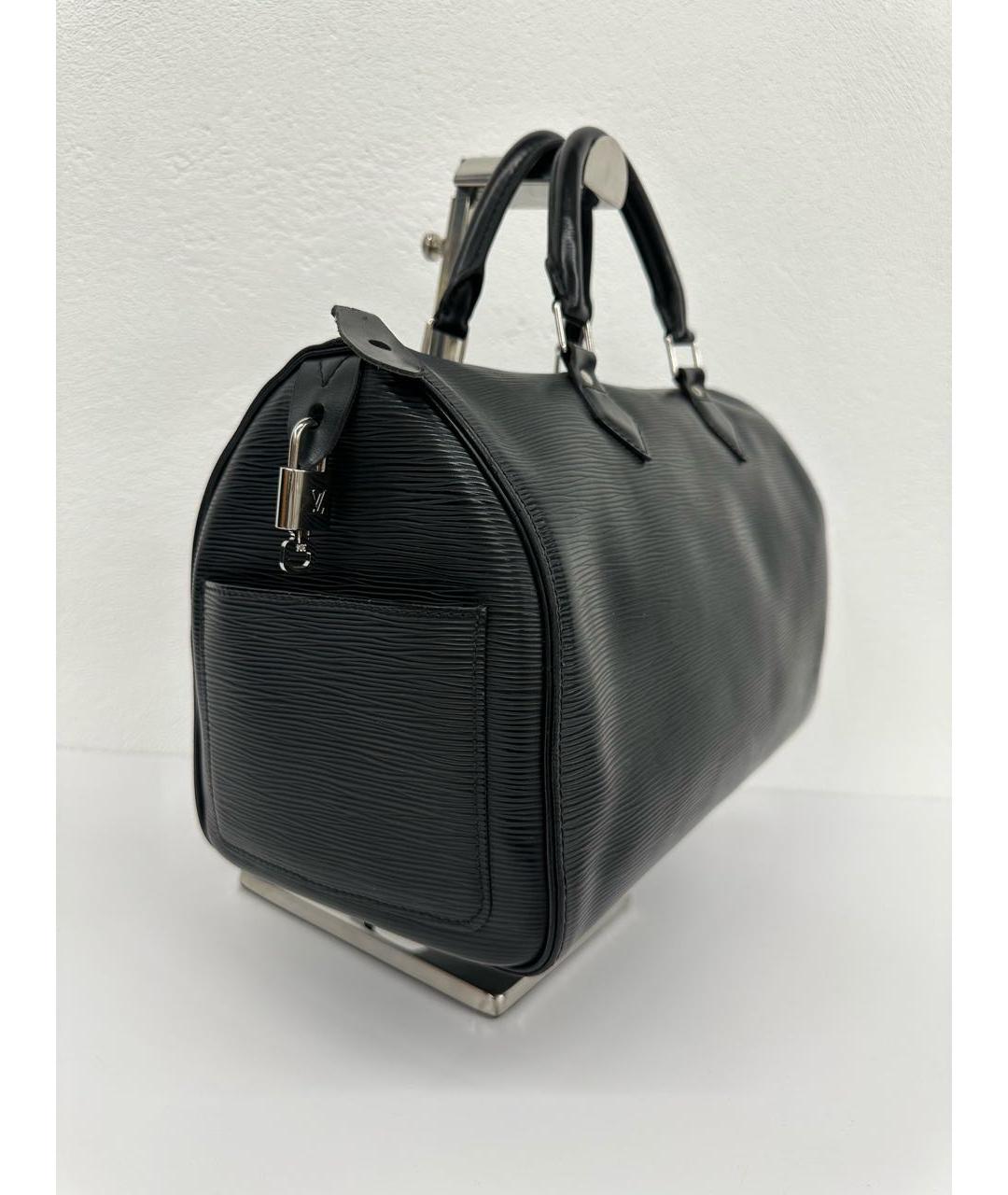 LOUIS VUITTON Черная кожаная дорожная/спортивная сумка, фото 4