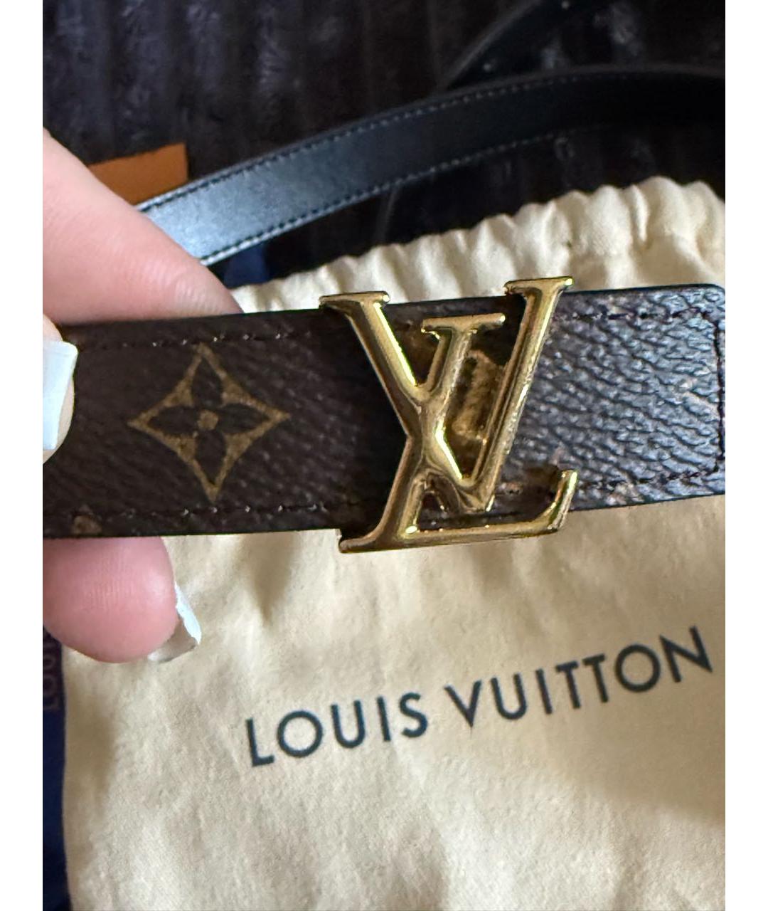 LOUIS VUITTON Коричневый кожаный ремень, фото 2