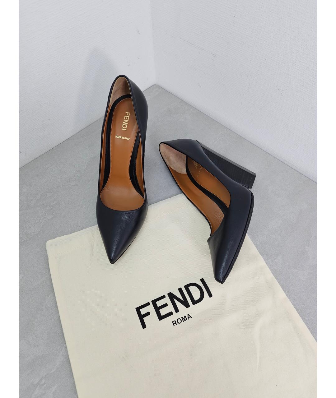 FENDI Черные кожаные туфли, фото 7