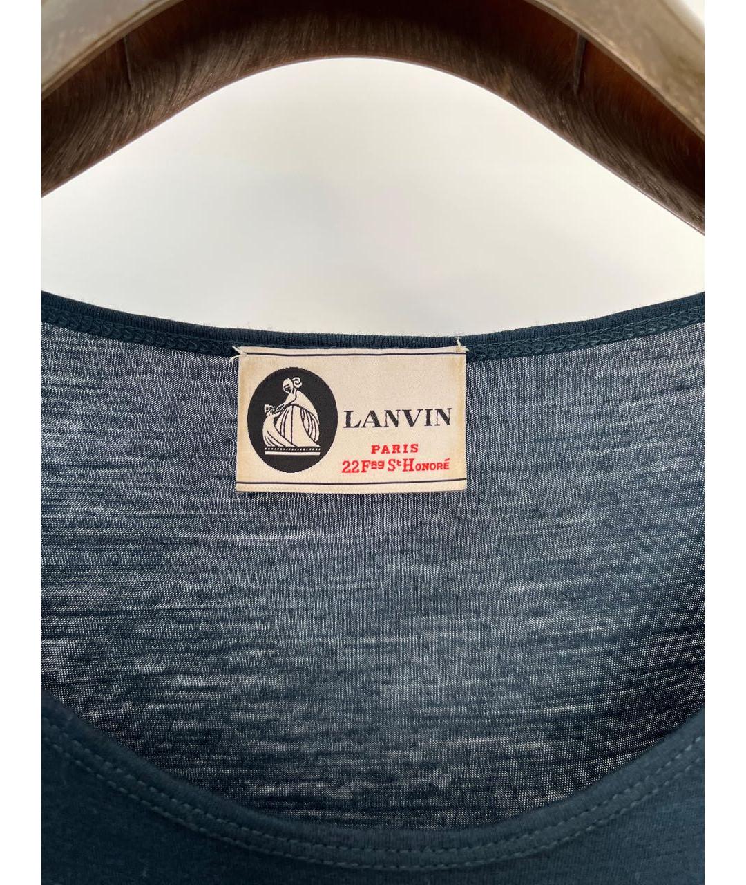 LANVIN Зеленая хлопко-эластановая футболка, фото 3