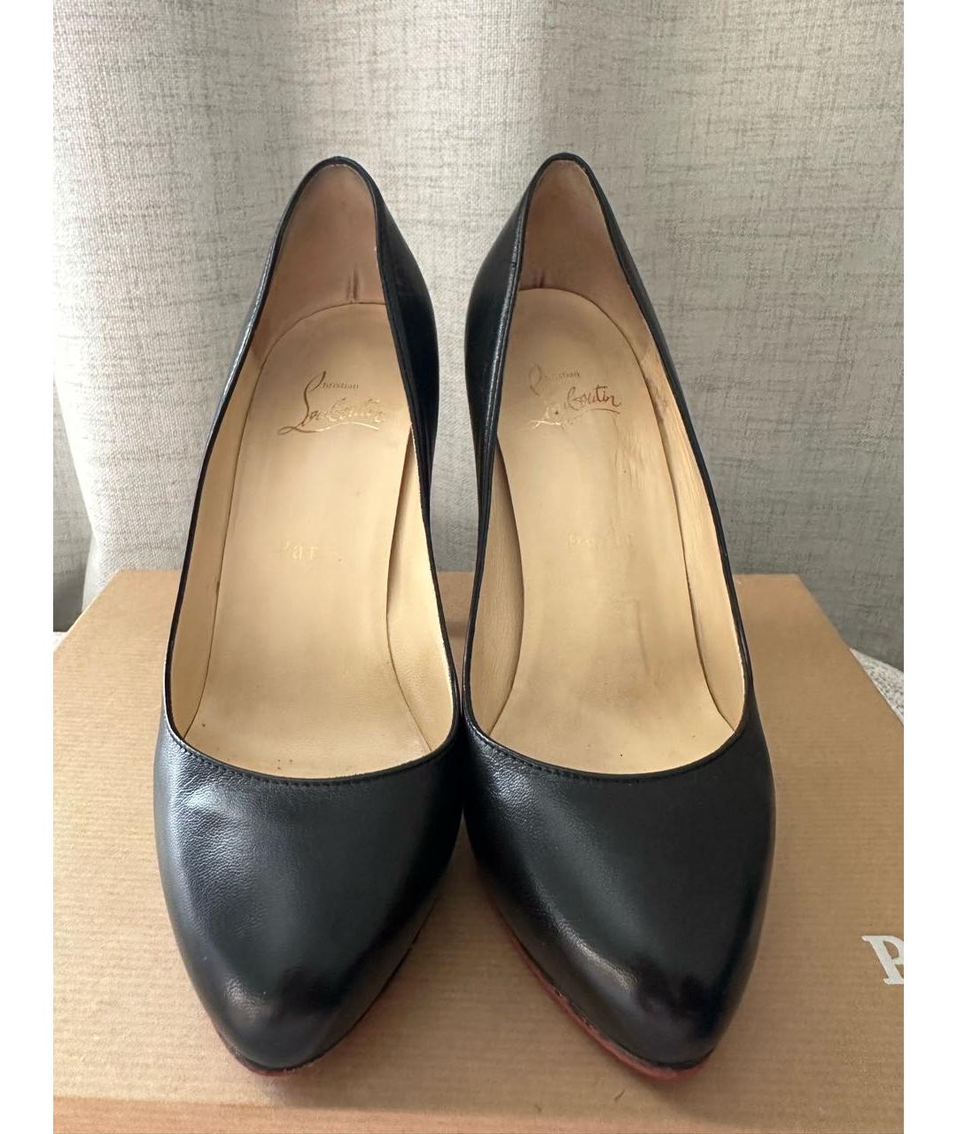 CHRISTIAN LOUBOUTIN Черные кожаные туфли, фото 2