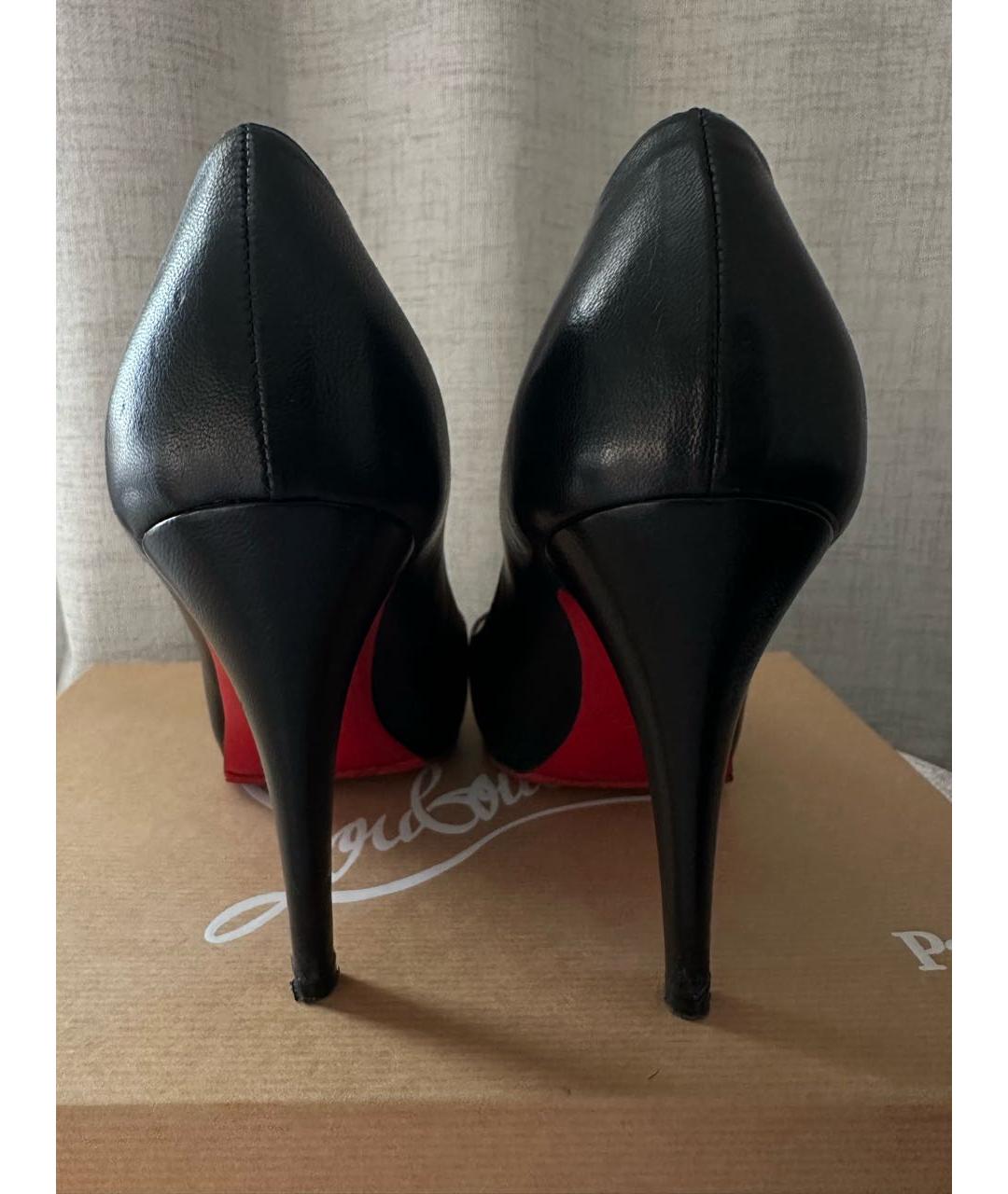 CHRISTIAN LOUBOUTIN Черные кожаные туфли, фото 4