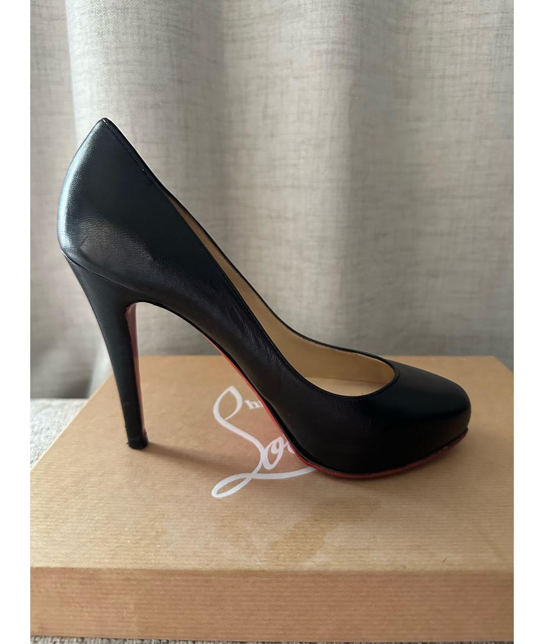 CHRISTIAN LOUBOUTIN Черные кожаные туфли, фото 8