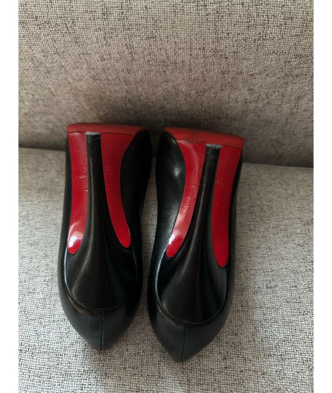 CHRISTIAN LOUBOUTIN Черные кожаные туфли, фото 5