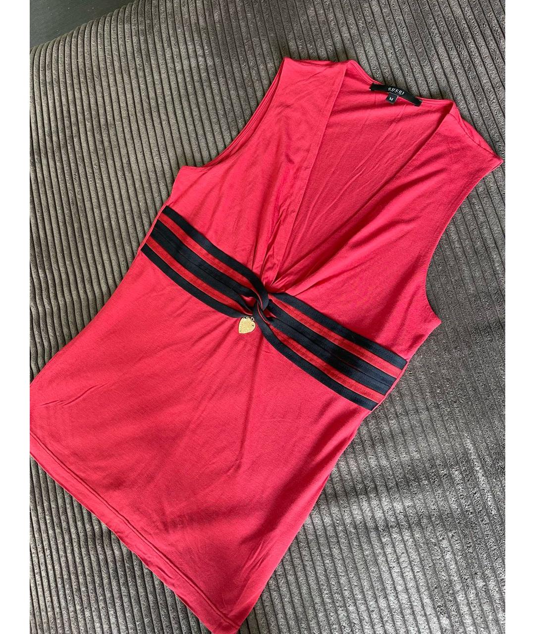 GUCCI Красная майка, фото 7