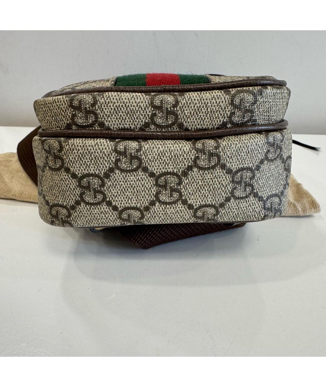 GUCCI Коричневая кожаная барсетка, фото 4