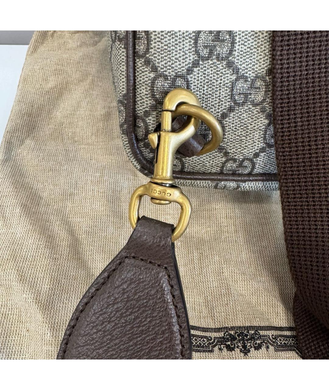 GUCCI Коричневая кожаная барсетка, фото 6