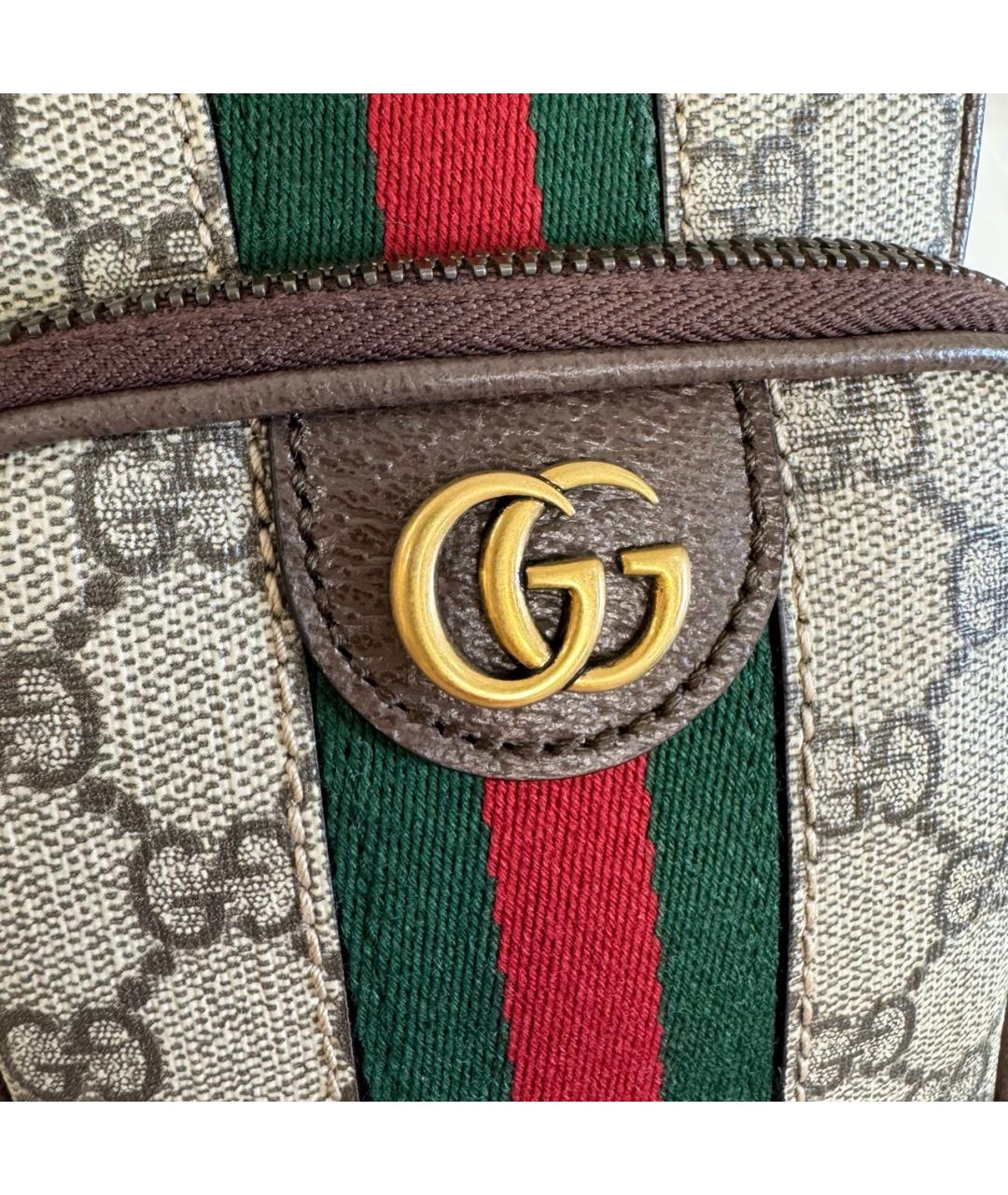 GUCCI Коричневая кожаная барсетка, фото 8