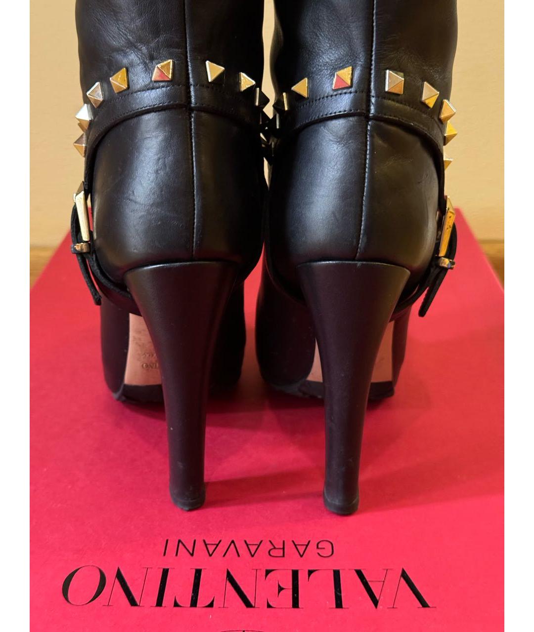 VALENTINO Черные кожаные сапоги, фото 3