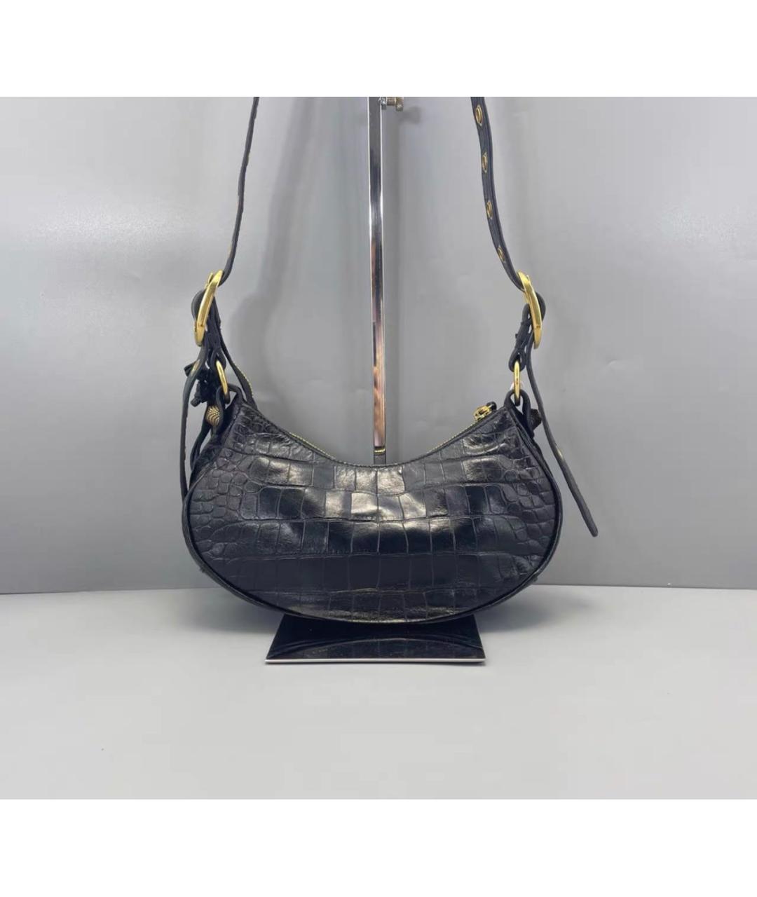 BALENCIAGA Темно-синяя кожаная сумка с короткими ручками, фото 3