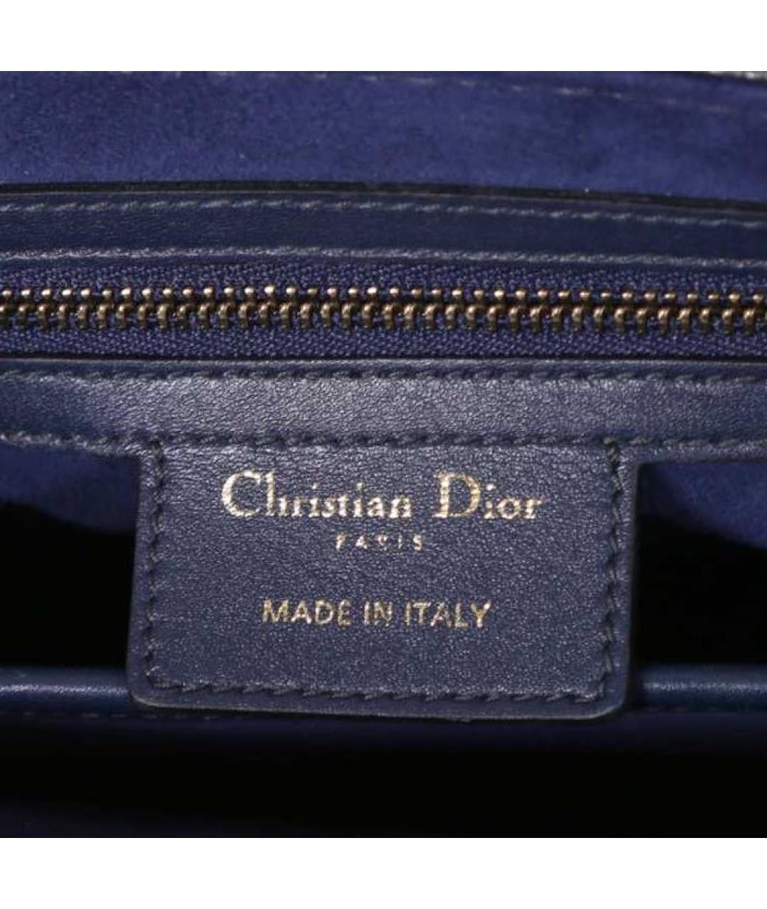 CHRISTIAN DIOR Темно-синяя кожаная сумка через плечо, фото 3