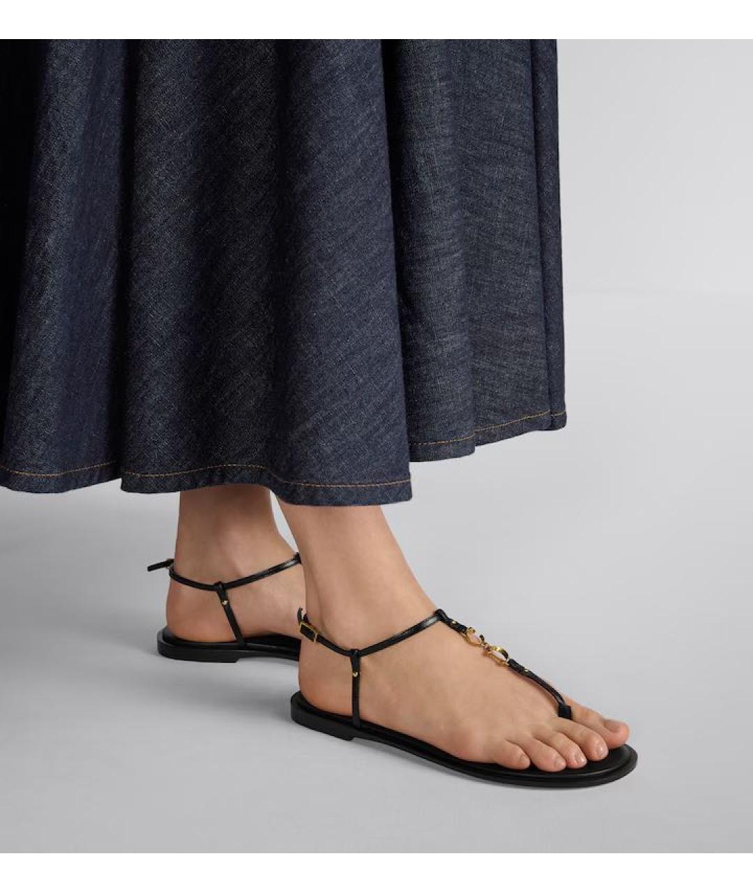 CHRISTIAN DIOR Черные кожаные сандалии, фото 3