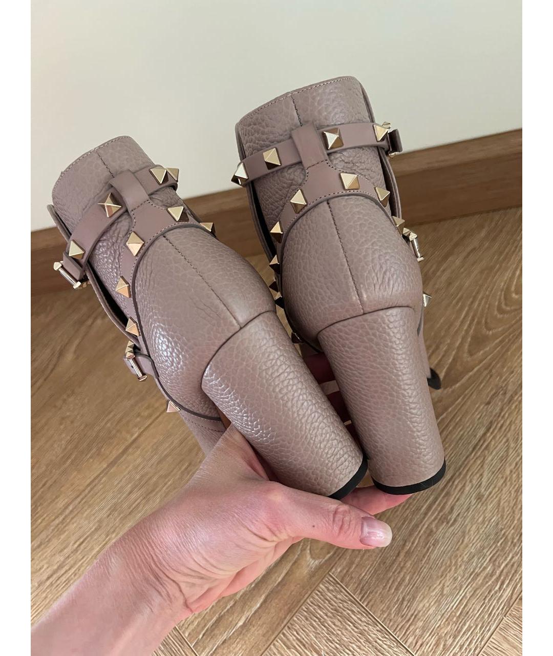 VALENTINO Бежевые кожаные ботильоны, фото 3