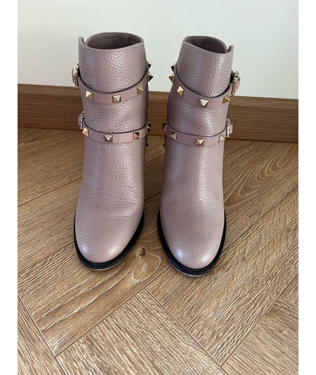 VALENTINO Бежевые кожаные ботильоны, фото 2