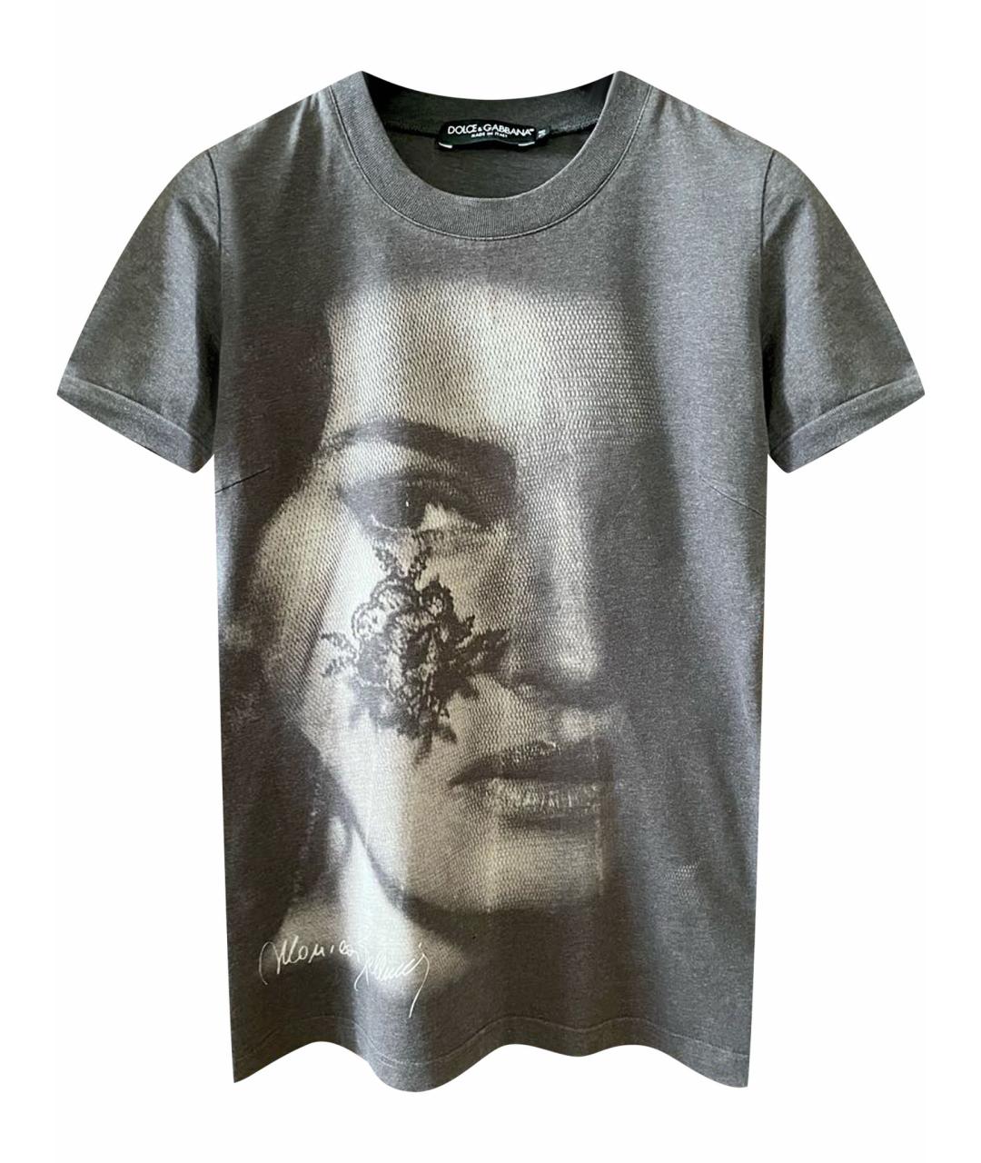 DOLCE&GABBANA Антрацитовая хлопковая футболка, фото 1