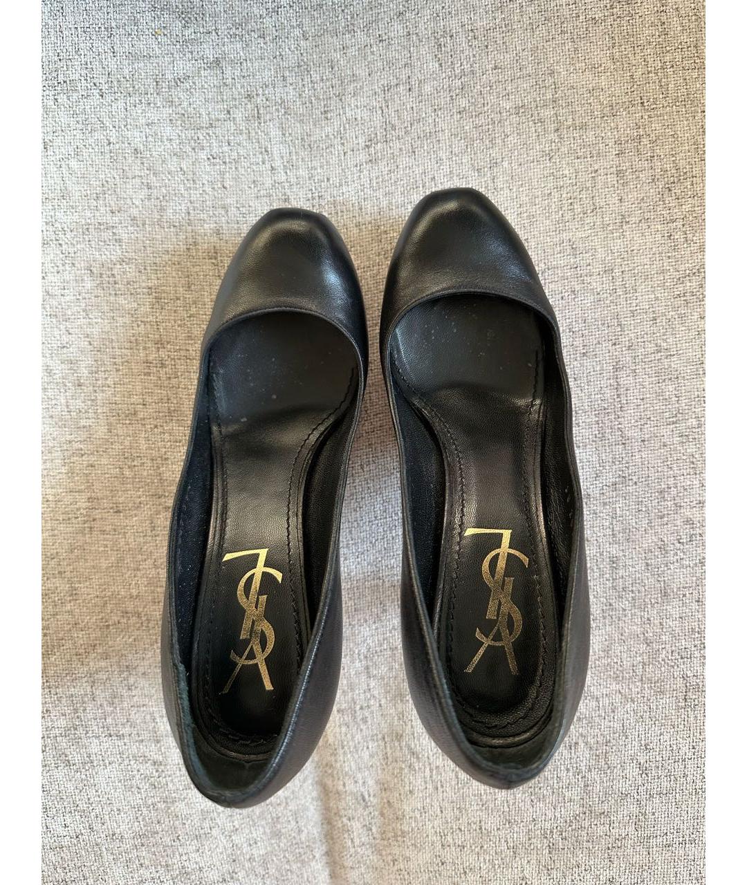 SAINT LAURENT Черные кожаные туфли, фото 4