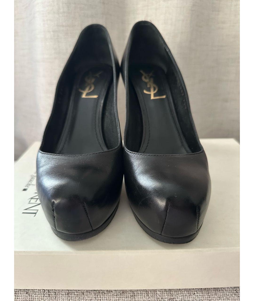 SAINT LAURENT Черные кожаные туфли, фото 3