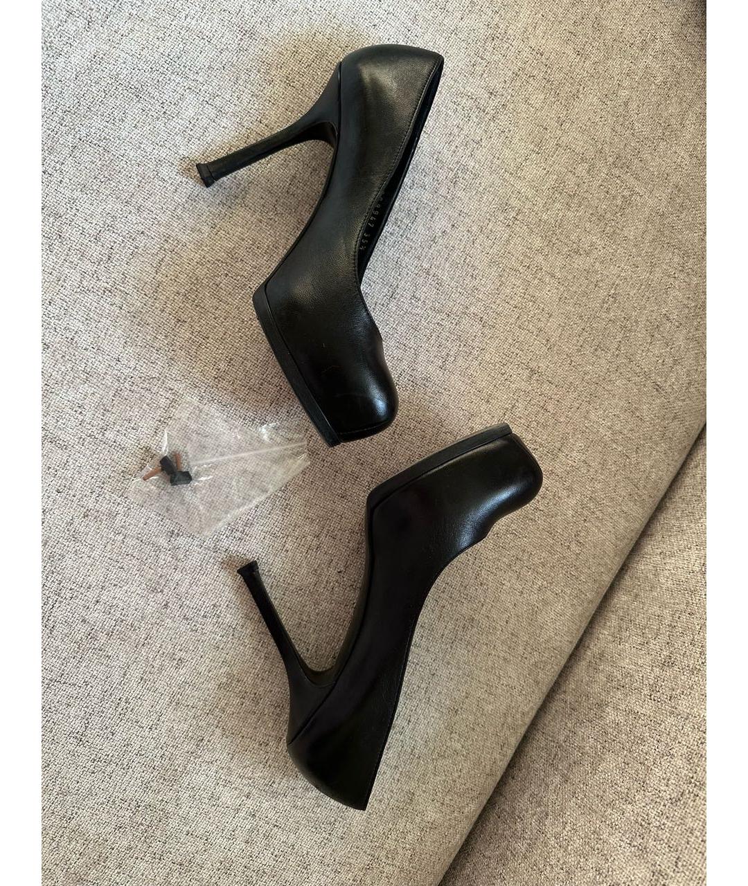 SAINT LAURENT Черные кожаные туфли, фото 6