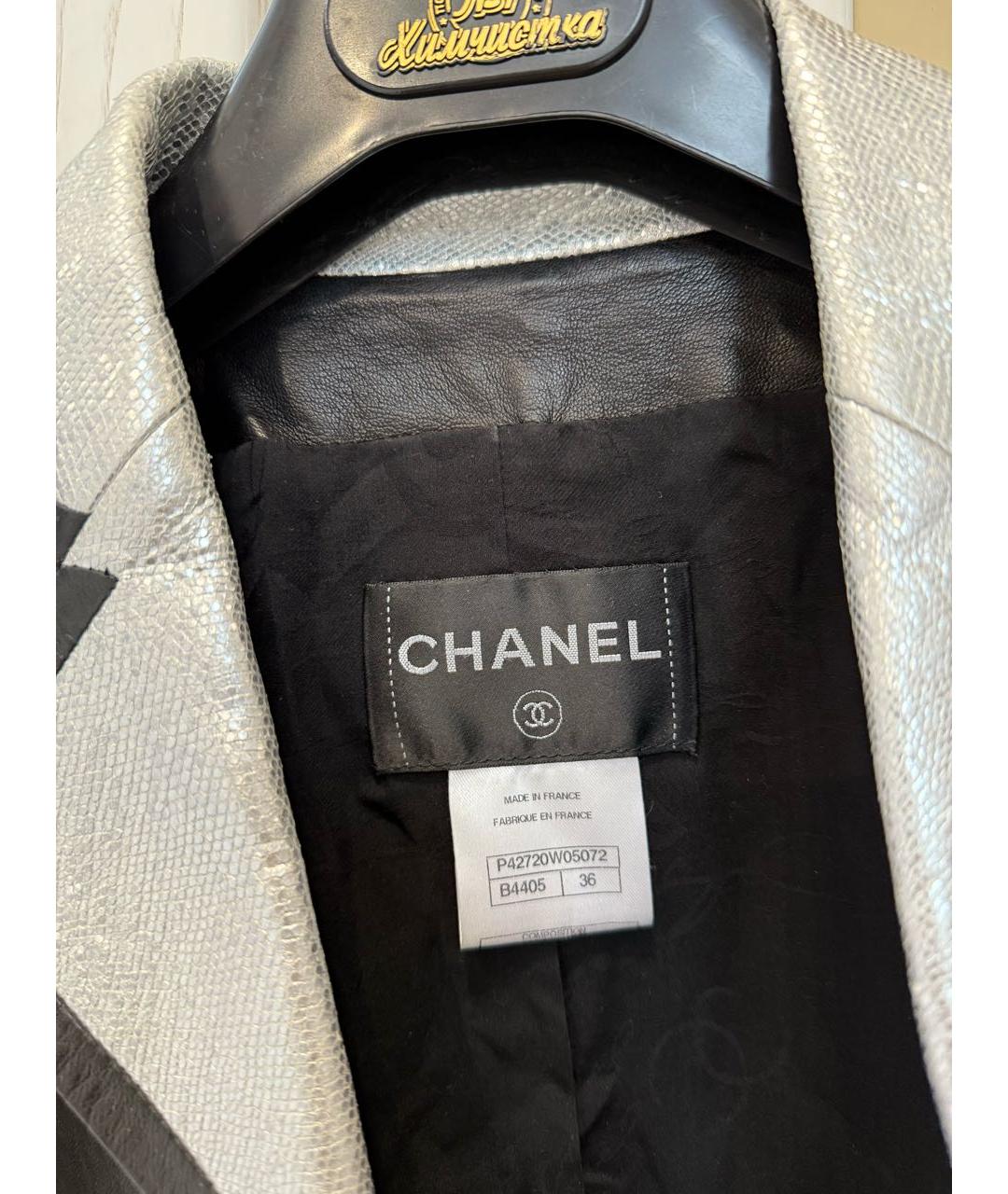 CHANEL Черный кожаный жакет/пиджак, фото 3