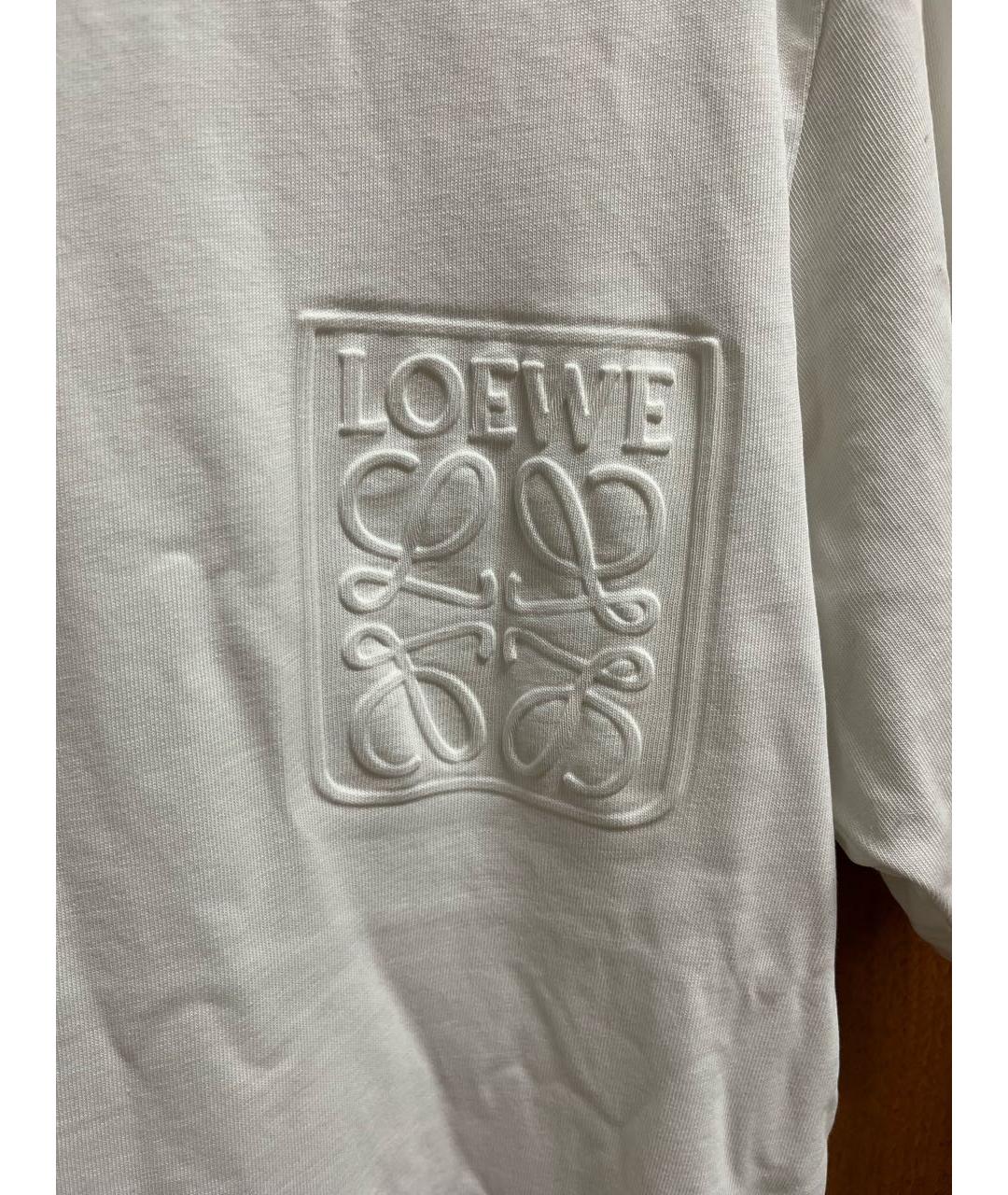 LOEWE Белая хлопковая футболка, фото 5