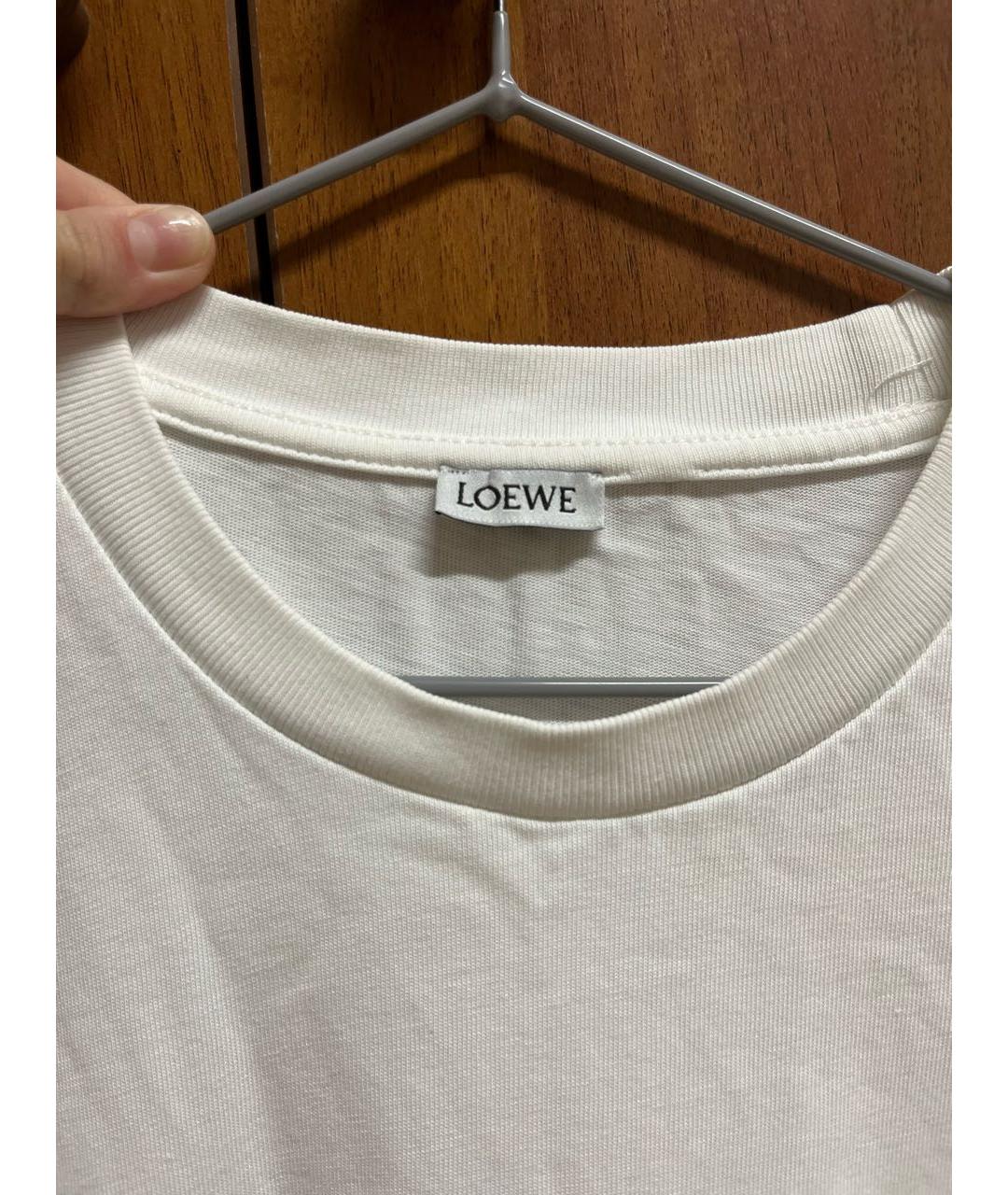 LOEWE Белая хлопковая футболка, фото 3
