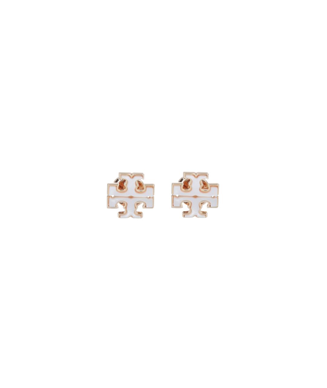 TORY BURCH Белые металлические серьги, фото 1