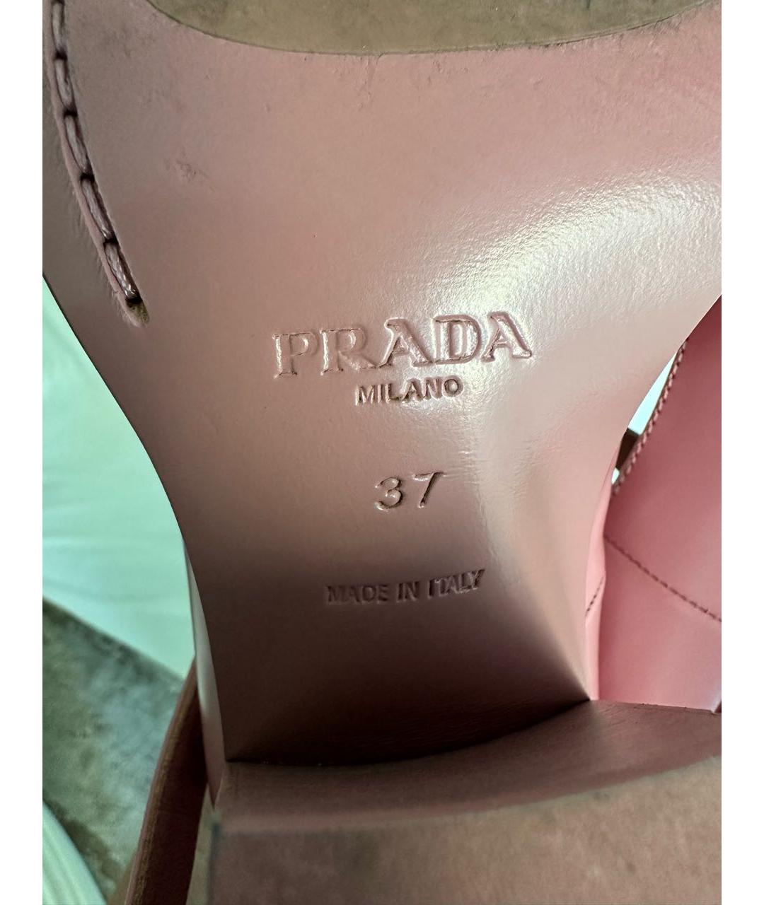 PRADA Розовые кожаные туфли, фото 5
