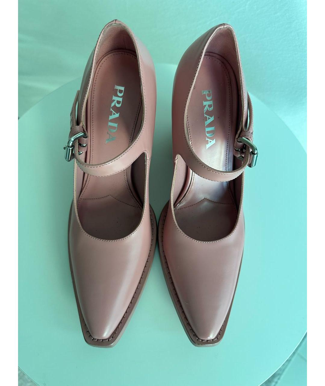 PRADA Розовые кожаные туфли, фото 2
