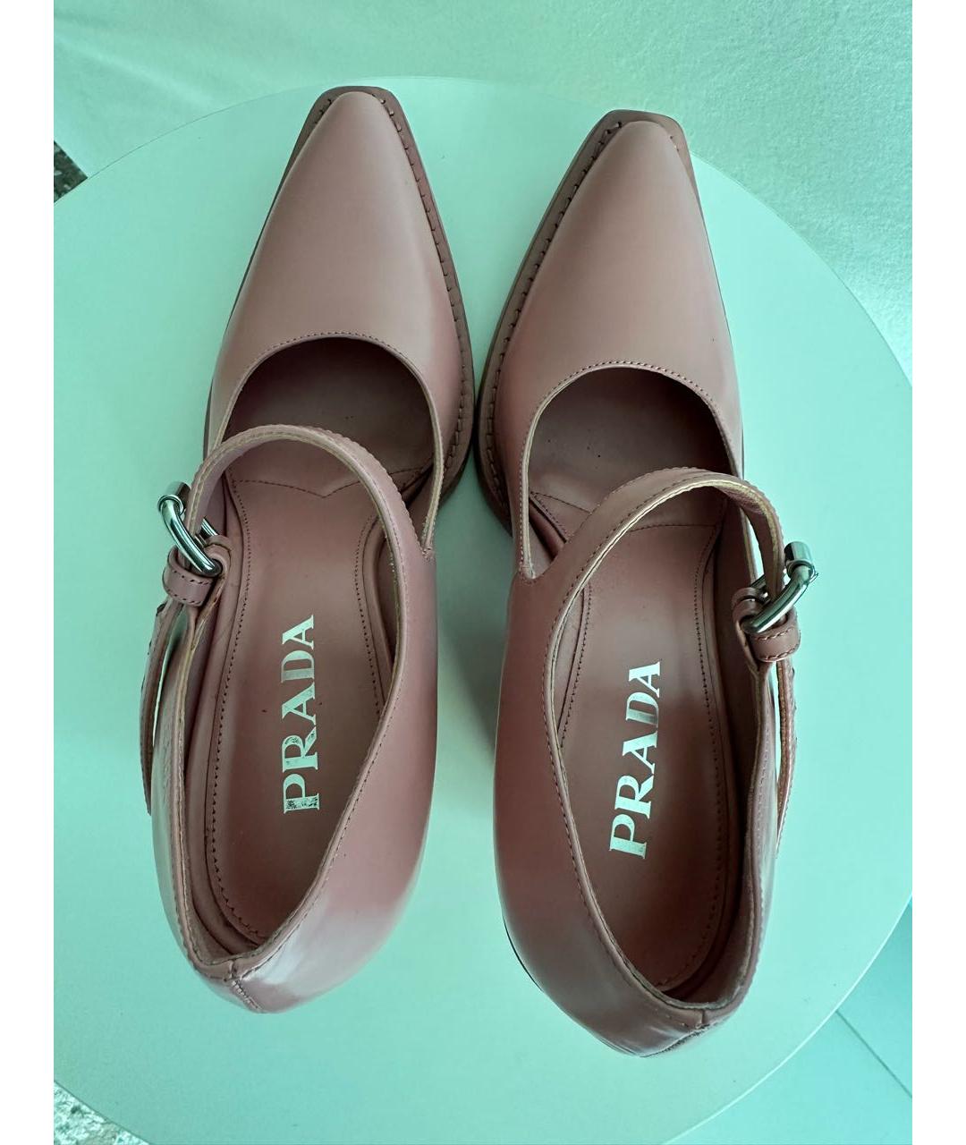 PRADA Розовые кожаные туфли, фото 3