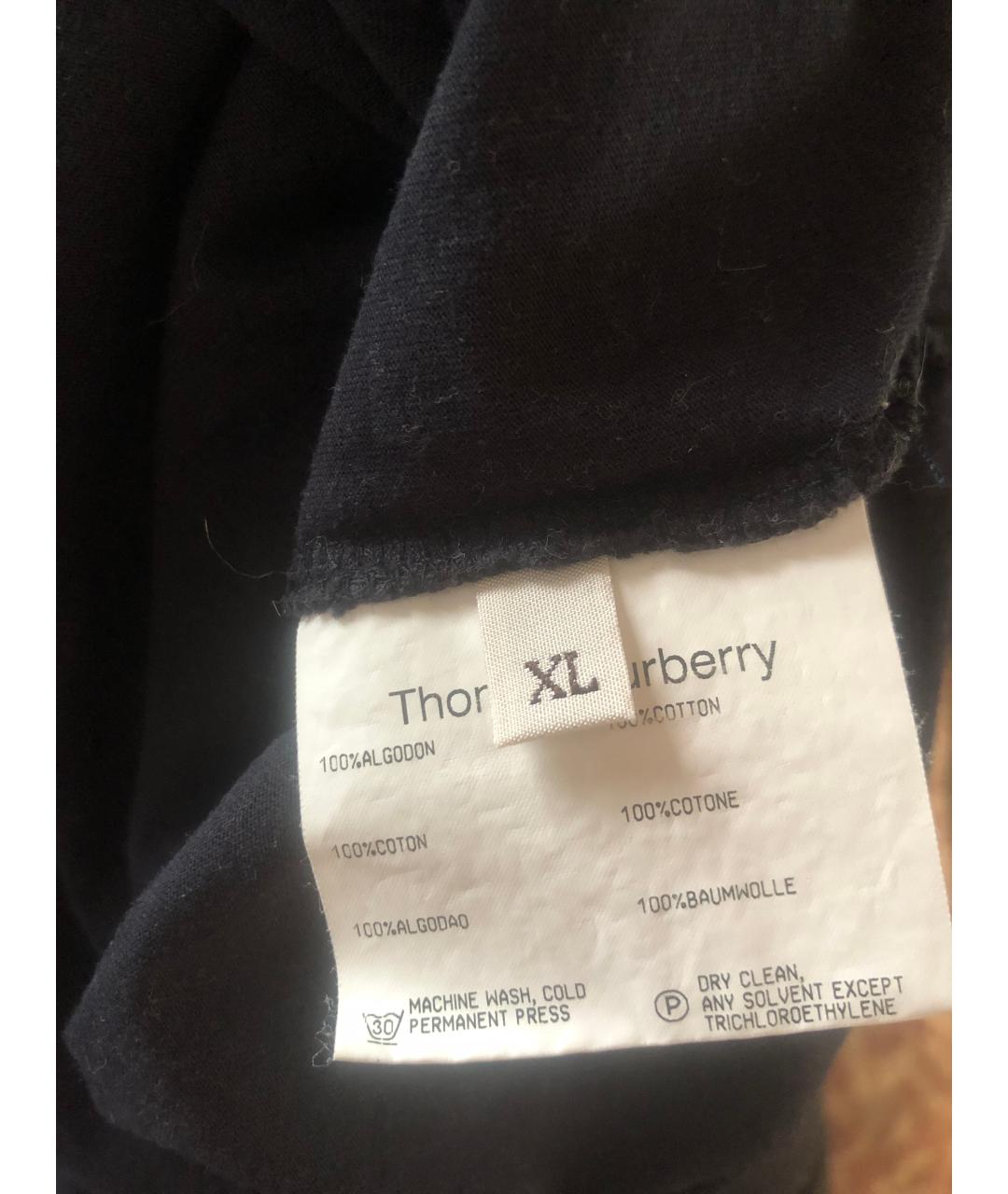 BURBERRY Черная хлопковая футболка, фото 5