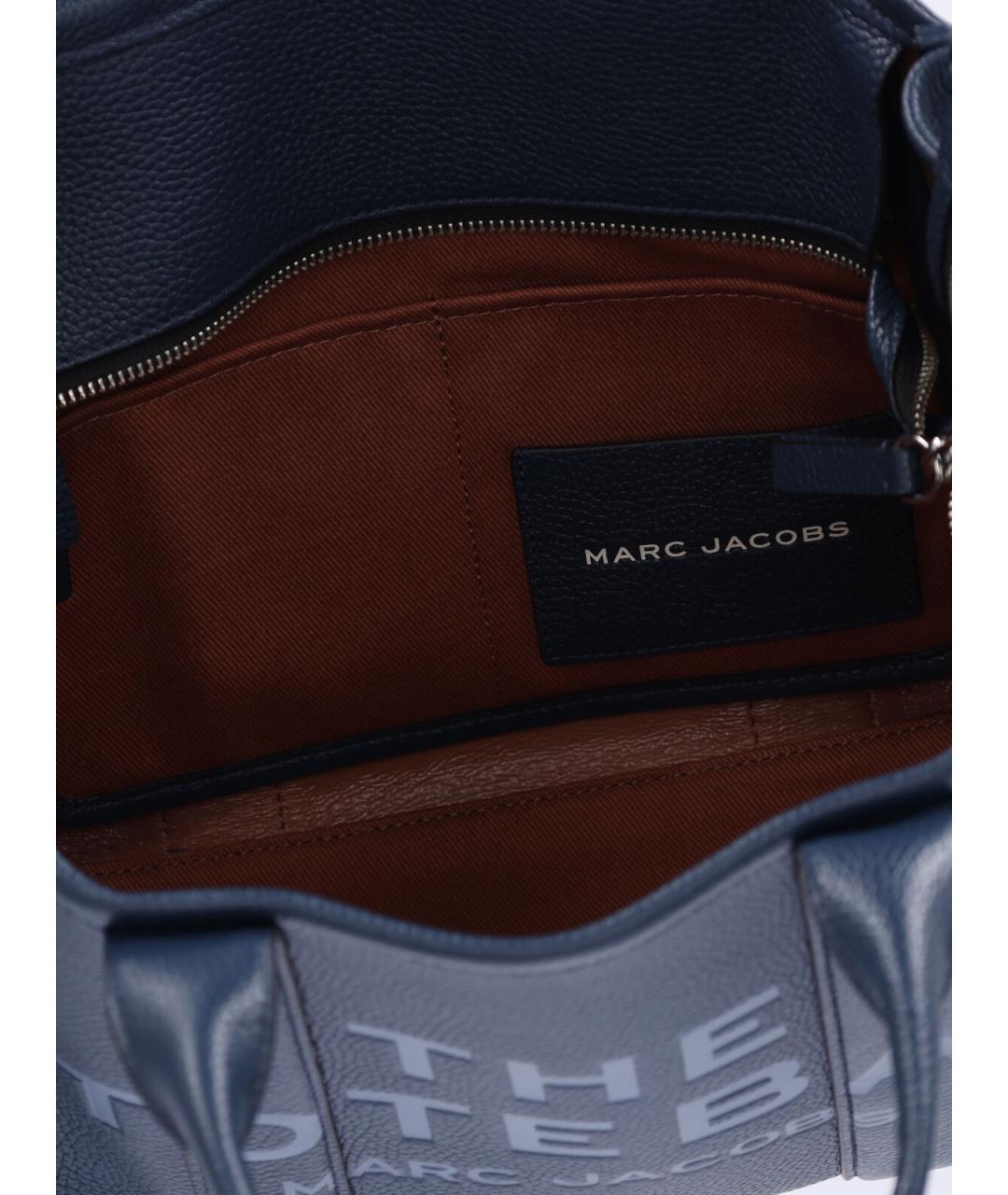 MARC JACOBS Темно-синяя кожаная сумка тоут, фото 4