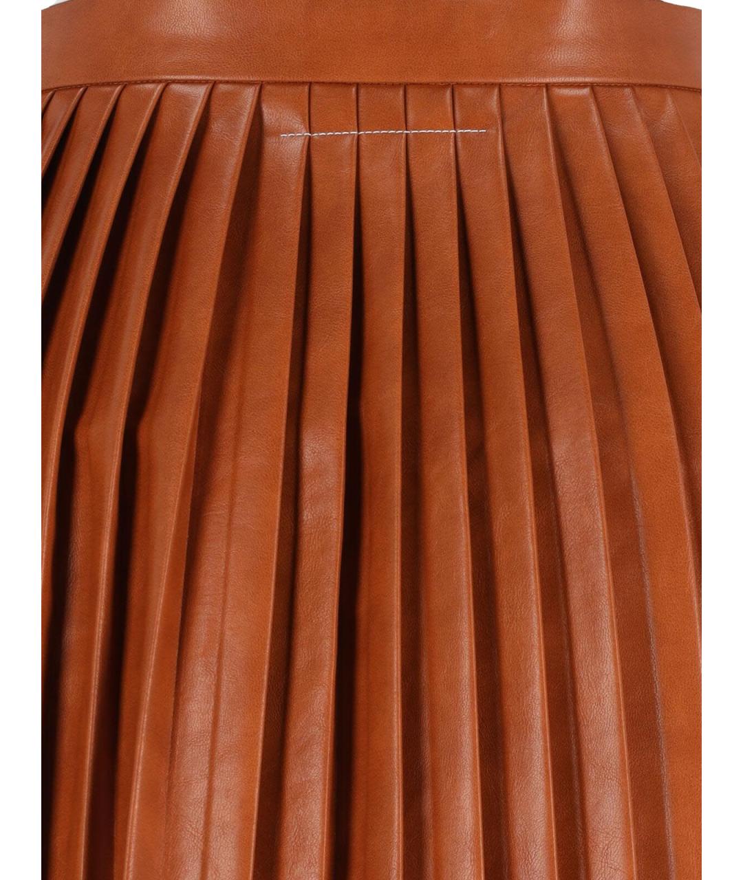 MM6 MAISON MARGIELA Коричневая вискозная юбка миди, фото 4