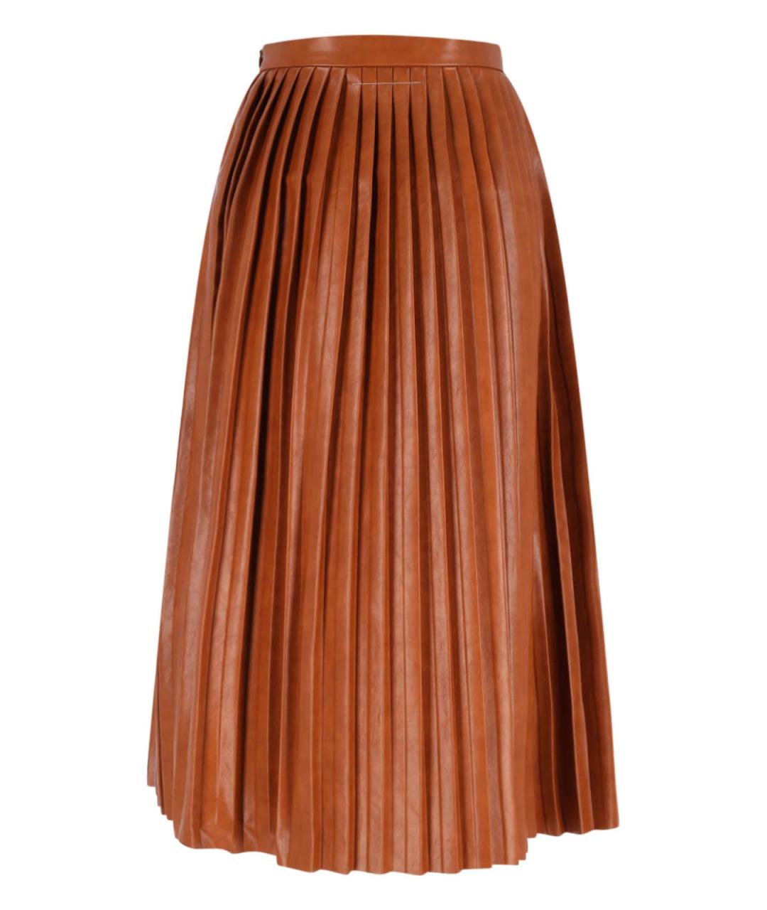 MM6 MAISON MARGIELA Коричневая вискозная юбка миди, фото 2