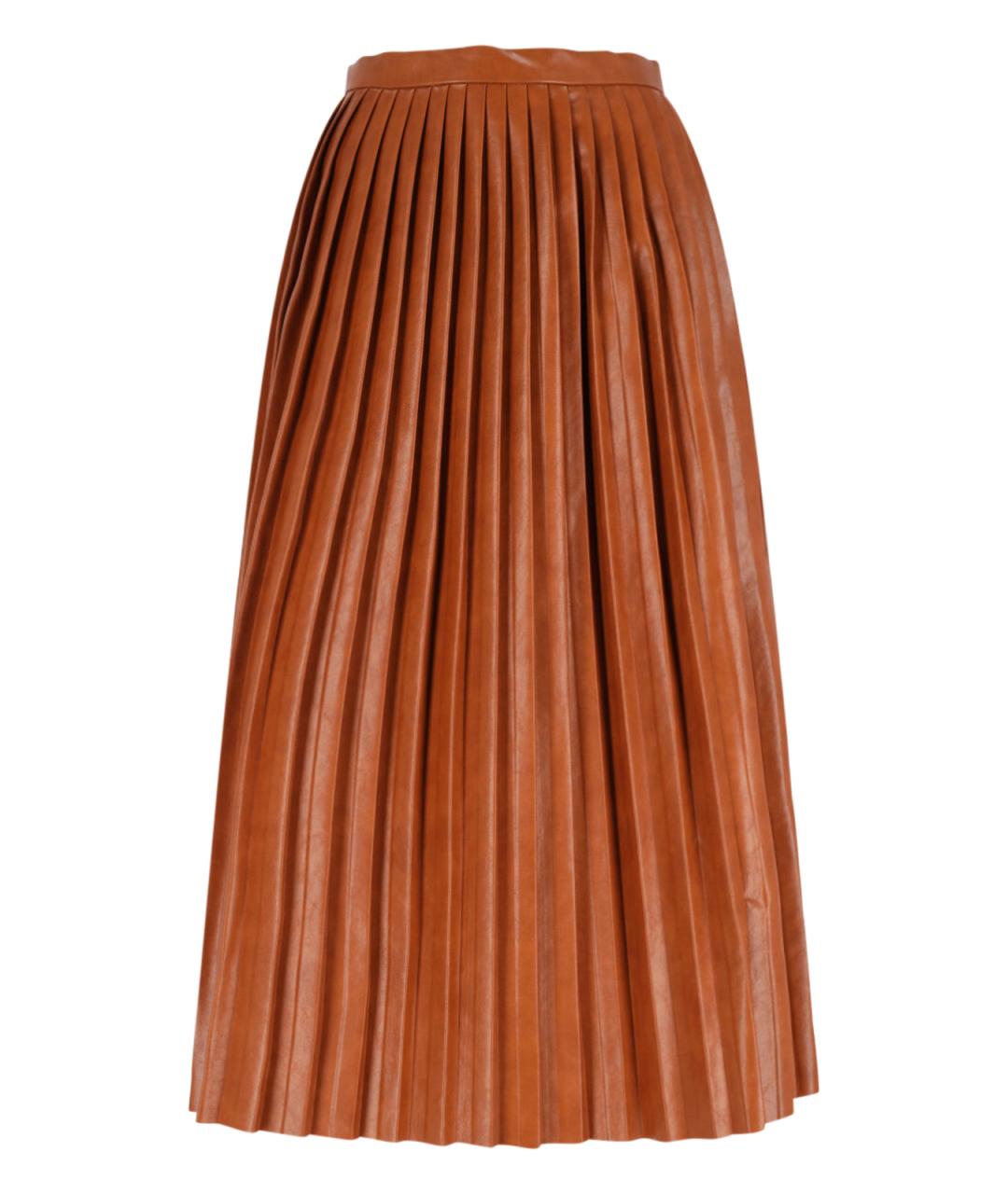 MM6 MAISON MARGIELA Коричневая вискозная юбка миди, фото 1