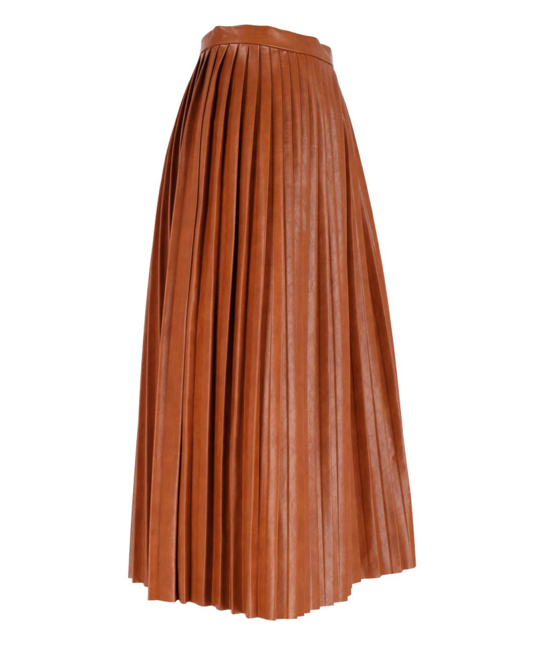 MM6 MAISON MARGIELA Коричневая вискозная юбка миди, фото 3