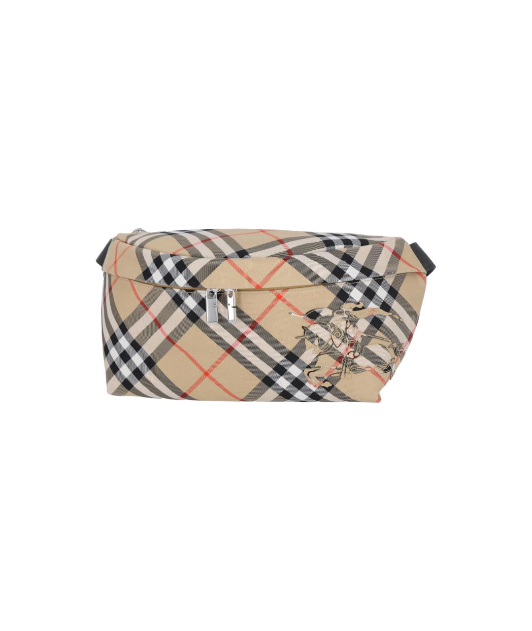 BURBERRY Бежевая синтетическая поясная сумка, фото 2