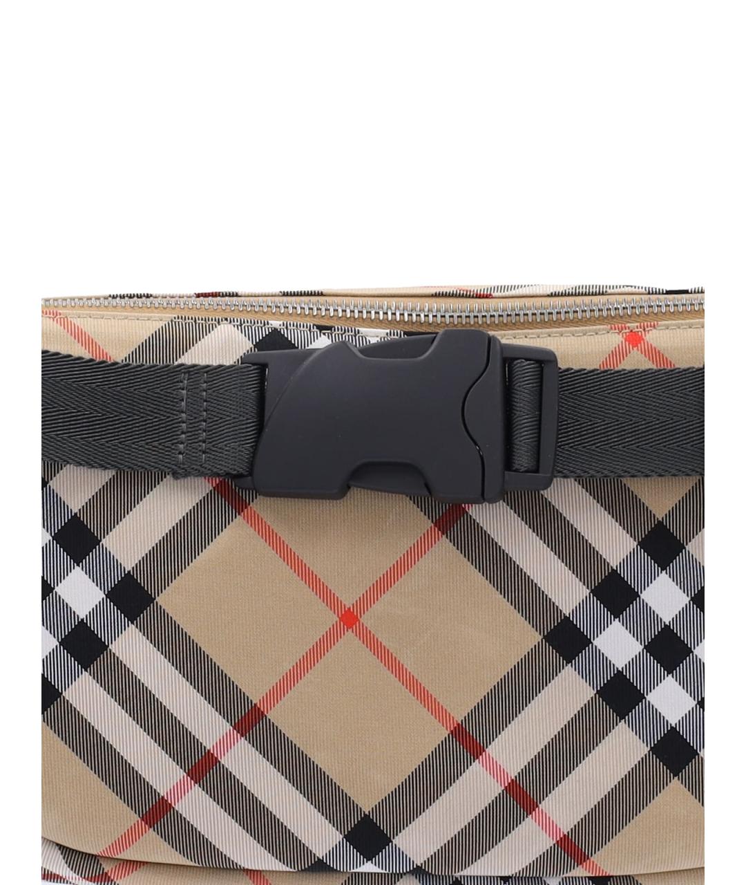 BURBERRY Бежевая синтетическая поясная сумка, фото 5